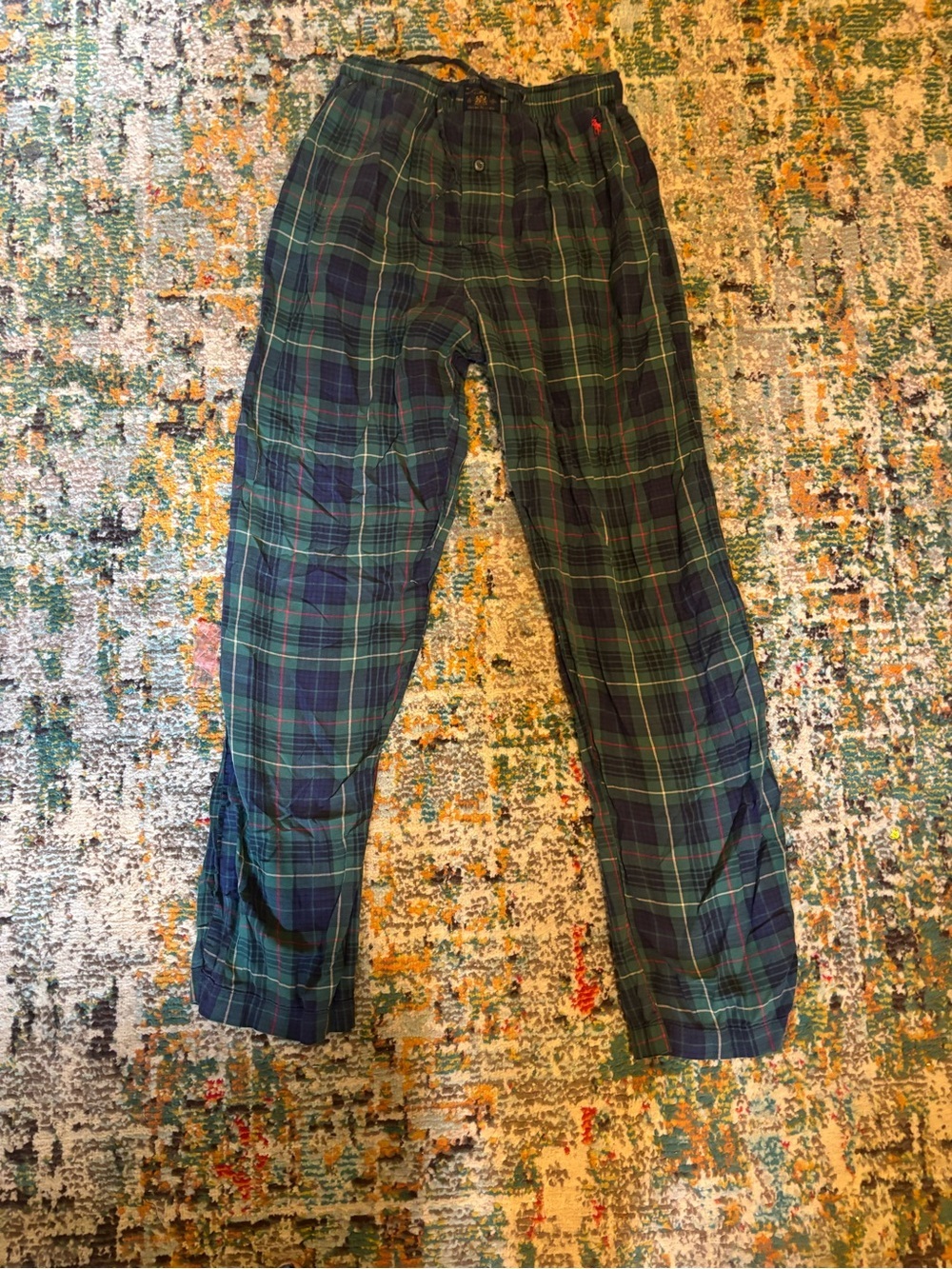Polo by Ralph Lauren Green and Navy Plaid Joggers